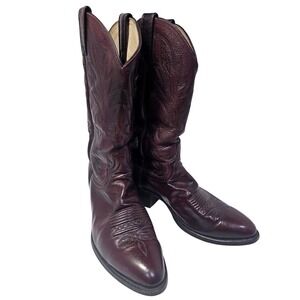 Dan Post Milwaukee Western‎ Cowboy Burgundy Red Boot Mens Size 9.5 EW Extra Wide